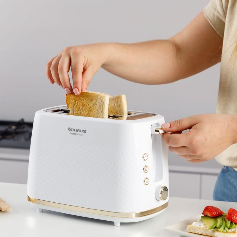 Brødrister Taurus Fusion Crunch langt spor hvit - hvit - Husholdning - Kjøkkenmaskiner - Varme & koke