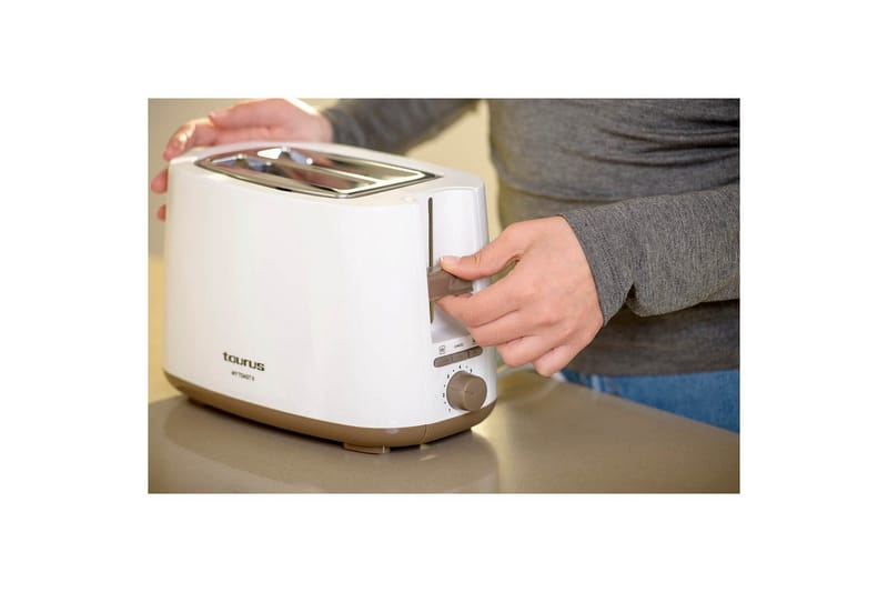 Brødrister Taurus Mytoast II 2 Spalter Hvit - Sølv - Husholdning - Matlaging & Baking - Kjøkkenutstyr