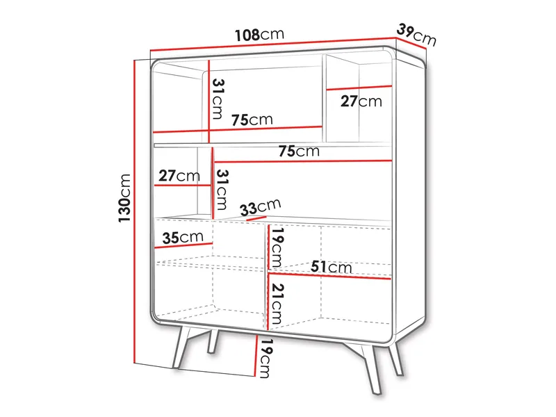 Corvan Bokhylle 130 cm - Oppbevaring - Hyller - Bokhylle