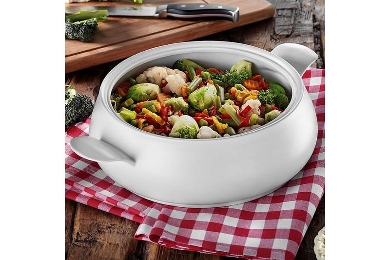 Adine Støpejernsgryte 31x22 cm, Porselen/Hvit