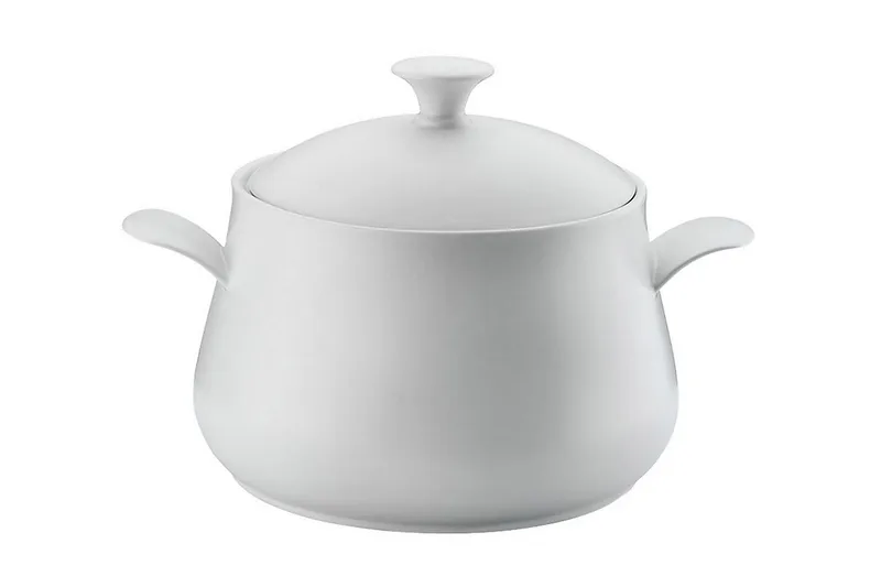 Adine Støpejernsgryte 31x22 cm, Porselen/Hvit