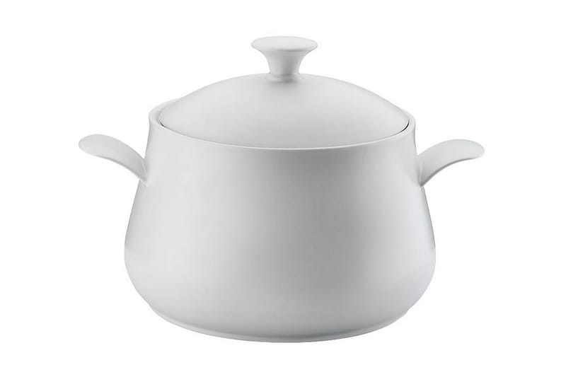 Adine Støpejernsgryte 31x22 cm, Porselen/Hvit