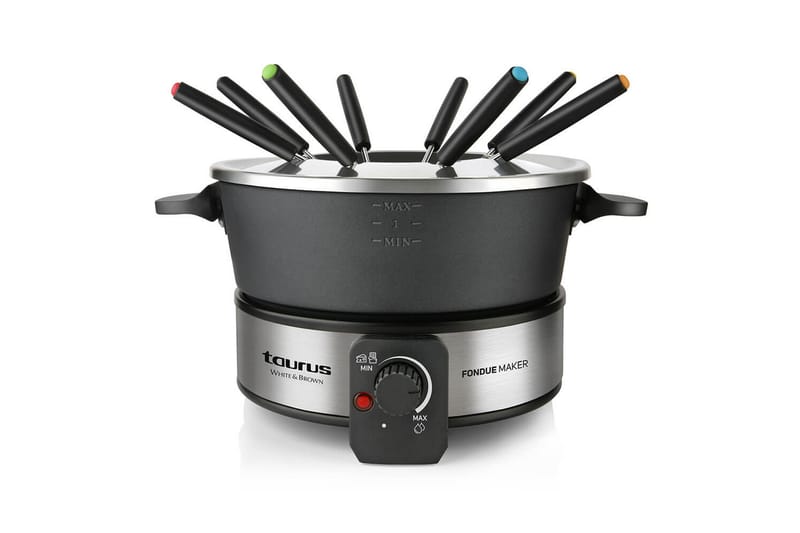 Fonduegryte Taurus 1000W, Svart||Sølv