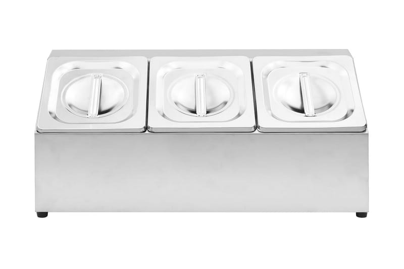 GN-beholder med 3 GN 1/6 beholdere rustfritt stål - Husholdning - Matlaging & Baking - Gryter & kasseroller