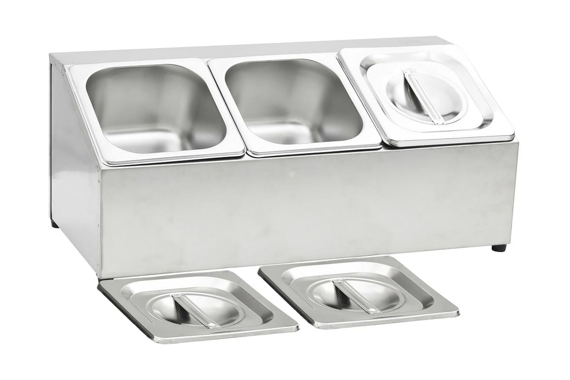 GN-beholder med 3 GN 1/6 beholdere rustfritt stål - Husholdning - Matlaging & Baking - Gryter & kasseroller