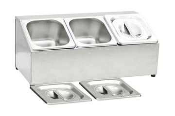 GN-beholder med 3 GN 1/6 beholdere rustfritt stål - Husholdning - Matlaging & Baking - Gryter & kasseroller
