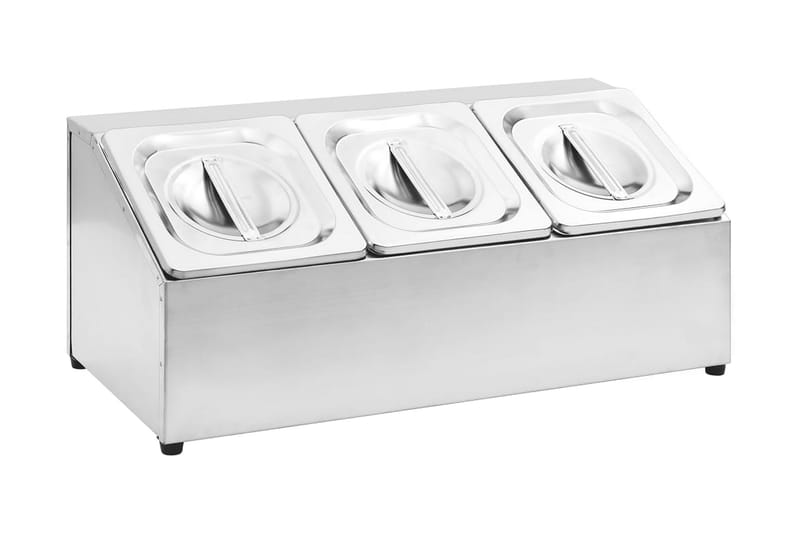 GN-beholder med 3 GN 1/6 beholdere rustfritt stål - Husholdning - Matlaging & Baking - Gryter & kasseroller