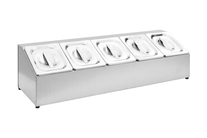GN-beholder med 5 GN 1/6 beholdere rustfritt stål - Husholdning - Matlaging & Baking - Gryter & kasseroller