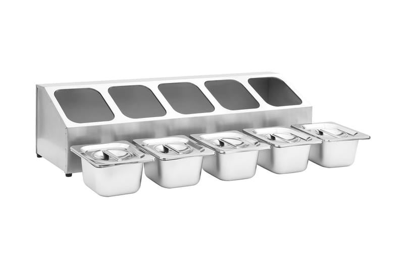 GN-beholder med 5 GN 1/6 beholdere rustfritt stål - Husholdning - Matlaging & Baking - Gryter & kasseroller