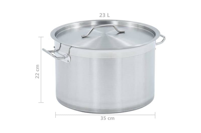 Gryte 23 L 35x22 cm rustfritt stål - Husholdning - Matlaging & Baking - Gryter & kasseroller