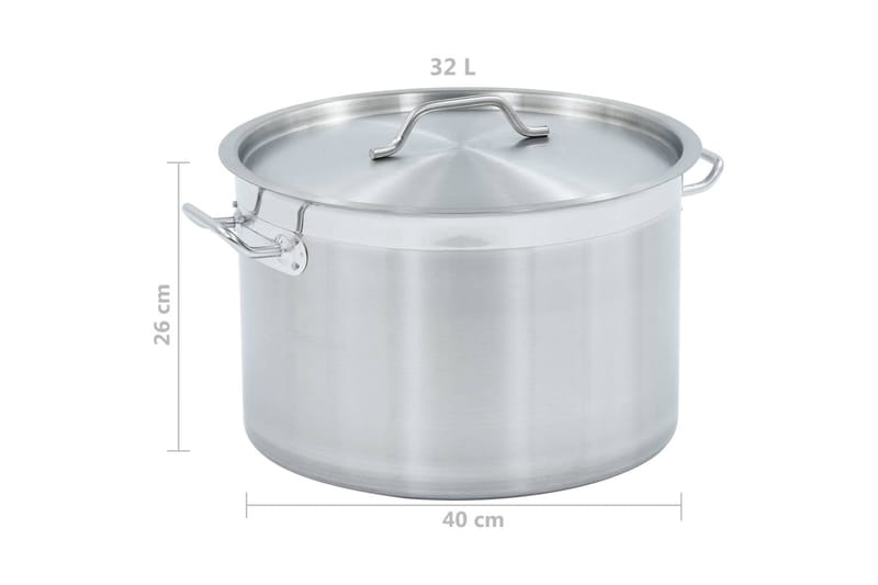 Gryte 32 L 40x26 cm rustfritt stål - Husholdning - Matlaging & Baking - Gryter & kasseroller