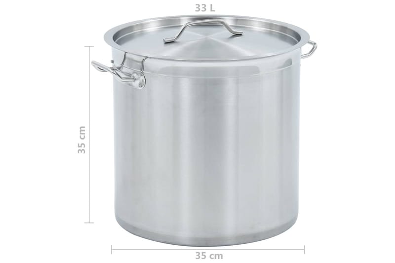Gryte 33 L 35x35 cm rustfritt stål - Husholdning - Matlaging & Baking - Gryter & kasseroller