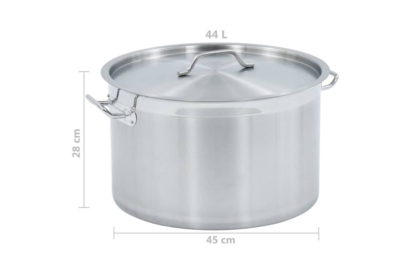 Gryte 44 L 45x28 cm rustfritt stål - Husholdning - Matlaging & Baking - Gryter & kasseroller