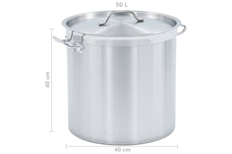 Gryte 50 L 40x40 cm rustfritt stål - Husholdning - Matlaging & Baking - Gryter & kasseroller - Gryter