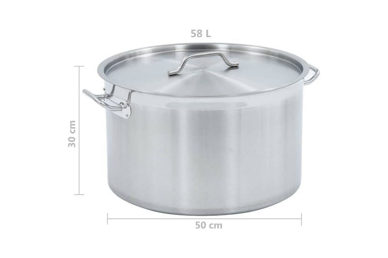 Gryte 58 L 50x30 cm rustfritt stål - Husholdning - Matlaging & Baking - Gryter & kasseroller