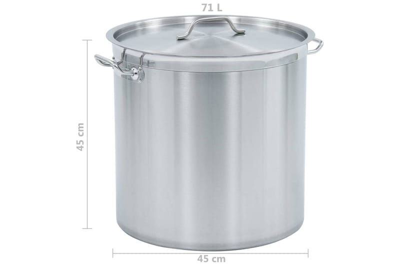 Gryte 71 L 45x45 cm rustfritt stål - Husholdning - Matlaging & Baking - Gryter & kasseroller