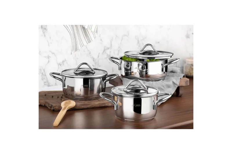 Pottesett (6 deler) Nymora Sølv - Sølv - Husholdning - Matlaging & Baking - Gryter & kasseroller - Gryter