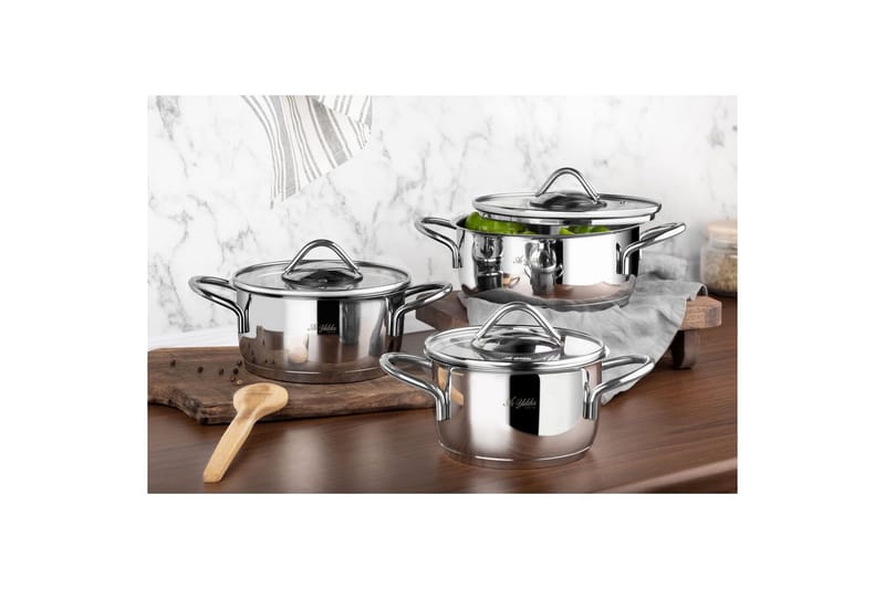 Pottesett (6 deler) Nymora Sølv - Sølv - Husholdning - Matlaging & Baking - Gryter & kasseroller - Gryter