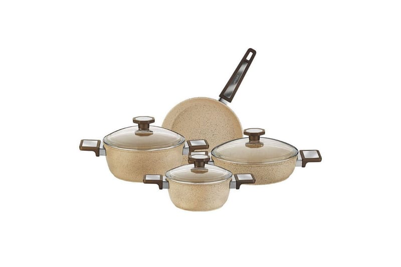 Pottesett (7 deler) Lenor 10 Svart - Svart - Husholdning - Matlaging & Baking - Gryter & kasseroller - Stekepanne