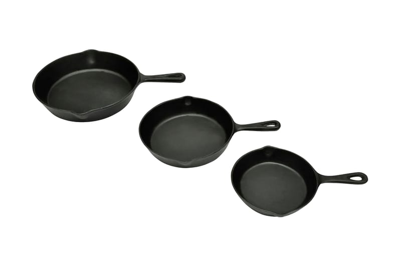 Gryte- og pannesett (3stk) - Svart - Husholdning - Matlaging & Baking - Gryter & kasseroller - Stekepanne
