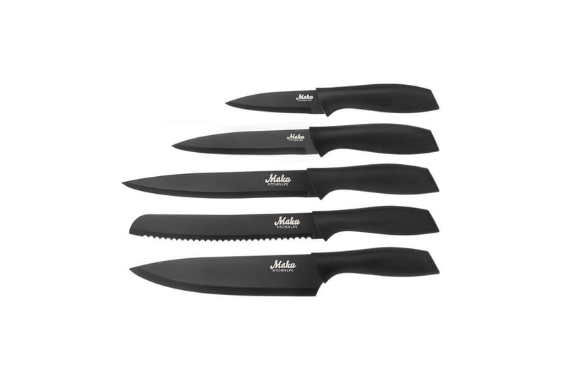 Knivsett Maku 5 Deler Svart, Svart