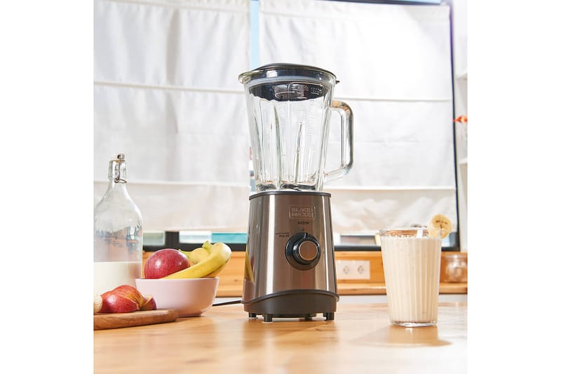 Blender Black+Decker 800W 1,5L Børstet Stål - Grå - Husholdning - Matlaging & Baking - Kjøkkenutstyr
