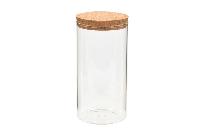 Glasskrukker med kork 6 stk 1400 ml - Oppbevaringskrukke - Oppbevaring til småting - Bokser & syltetøyglass
