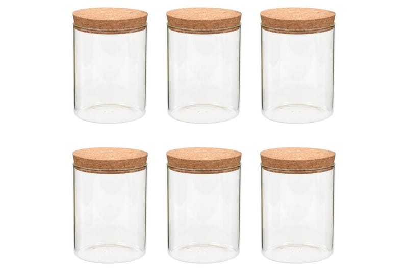 Glasskrukker med kork 6 stk 650 ml - Husholdning - Matlaging & Baking - Kjøkkenutstyr - Bokser & syltetøyglass