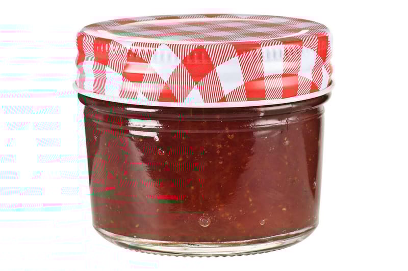 Syltetøyglass med hvite og røde lokk 48 stk 110 ml - Husholdning - Matlaging & Baking - Kjøkkenutstyr - Bokser & syltetøyglass