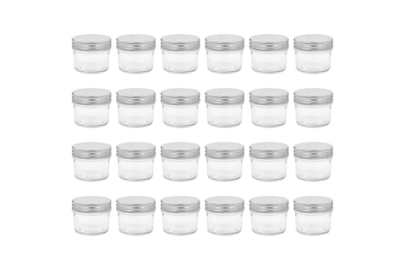 Syltetøyglass med sølve lokk 24 stk 110 ml - Husholdning - Matlaging & Baking - Kjøkkenutstyr - Bokser & syltetøyglass