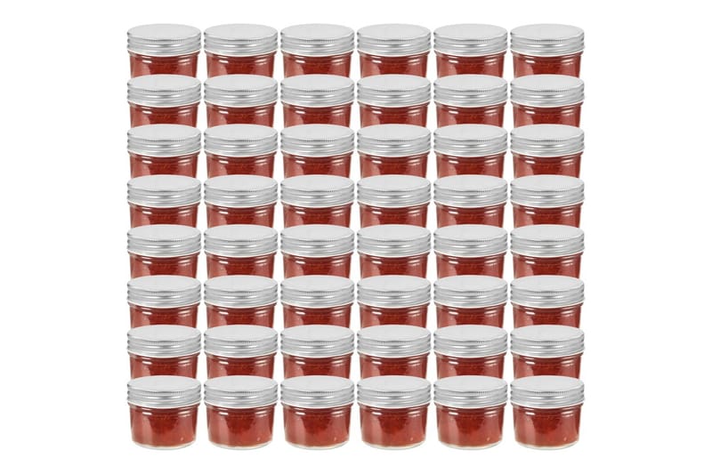 Syltetøyglass med sølve lokk 48 stk 110 ml - Husholdning - Matlaging & Baking - Kjøkkenutstyr - Bokser & syltetøyglass