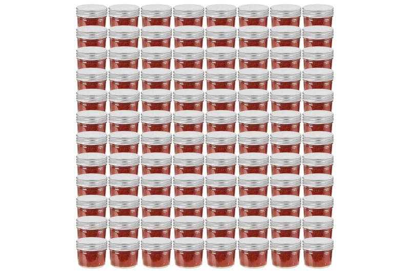 Syltetøyglass med sølve lokk 96 stk 110 ml - Husholdning - Matlaging & Baking - Kjøkkenutstyr - Bokser & syltetøyglass