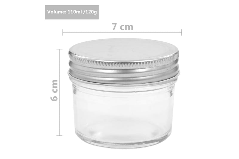 Syltetøyglass med sølve lokk 96 stk 110 ml - Husholdning - Matlaging & Baking - Kjøkkenutstyr - Bokser & syltetøyglass