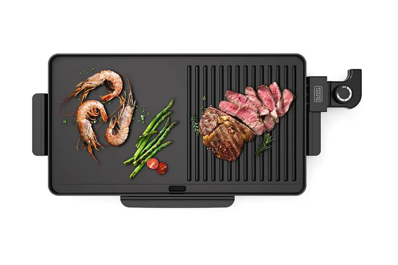 Bordgrill Black+Decker Platt 2200W Svart - Svart - Husholdning - Matlaging & Baking - Kjøkkenutstyr