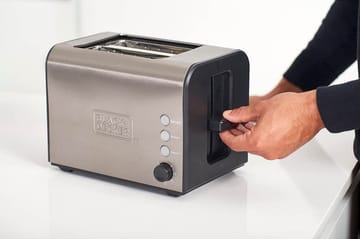 Brødrister Black+Decker 2 Rom børstet stål - Grå - Husholdning - Matlaging & Baking - Kjøkkenutstyr