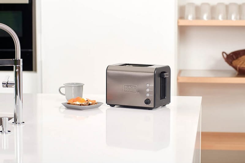Brødrister Black+Decker 2 Rom børstet stål - Grå - Husholdning - Matlaging & Baking - Kjøkkenutstyr