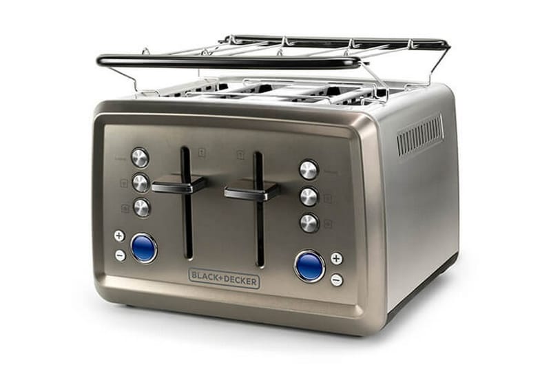 Brødrister Black+Decker 4 spor 1960W børstet stål - Grå - Husholdning - Matlaging & Baking - Kjøkkenutstyr