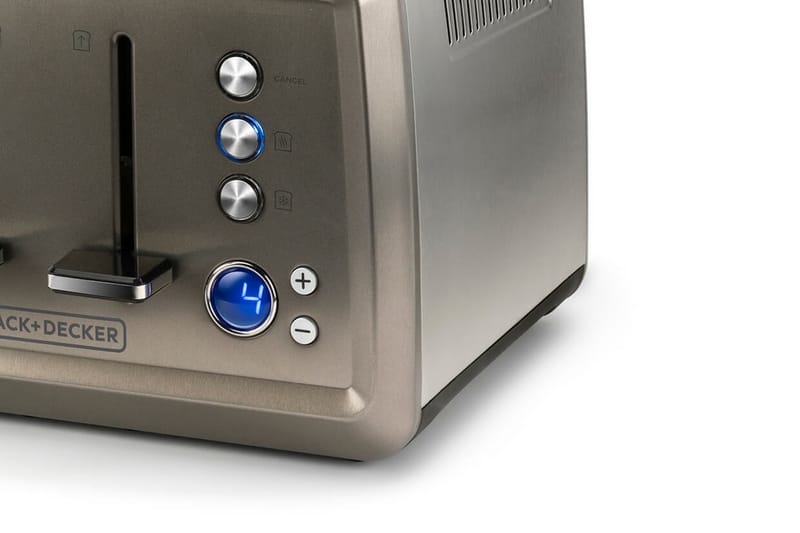 Brødrister Black+Decker 4 spor 1960W børstet stål - Grå - Husholdning - Matlaging & Baking - Kjøkkenutstyr