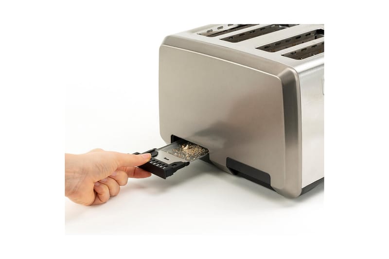 Brødrister Black+Decker 4 spor 1960W børstet stål - Grå - Husholdning - Matlaging & Baking - Kjøkkenutstyr