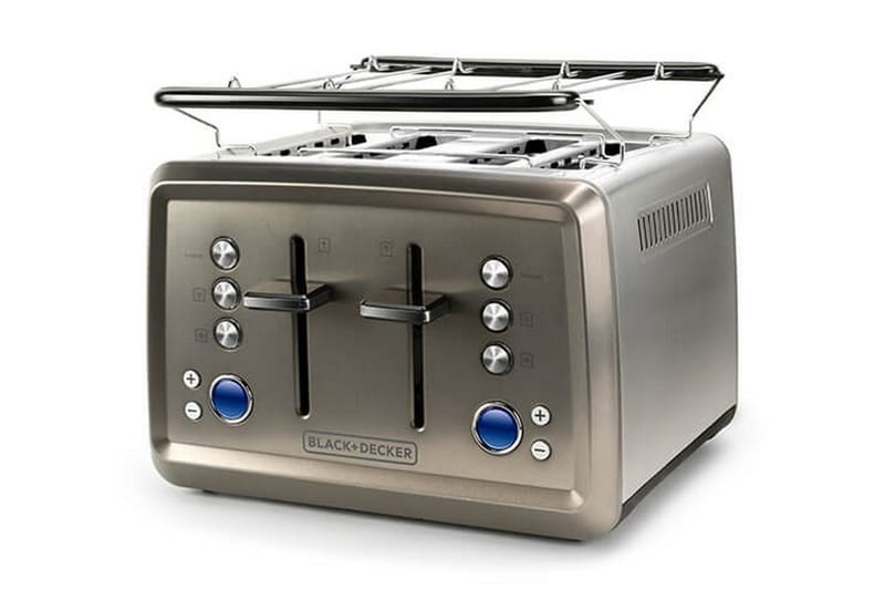 Brødrister Black+Decker 4 spor 1960W børstet stål - Grå - Husholdning - Matlaging & Baking - Kjøkkenutstyr