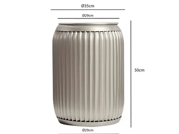Carvik rundt sidebord i metall med avtakbar bordplate - sølv - Husholdning - Matlaging & Baking - Kjøkkenutstyr - Bokser & syltetøyglass