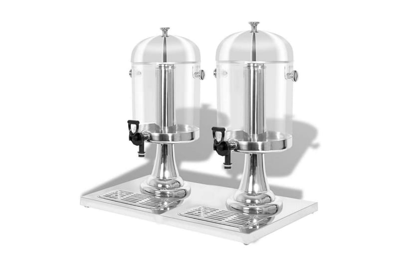Dobbel juicedispenser rustfritt stål 2 x 8 L - Husholdning - Matlaging & Baking - Kjøkkenutstyr - Øvrige kjøkkeredskap
