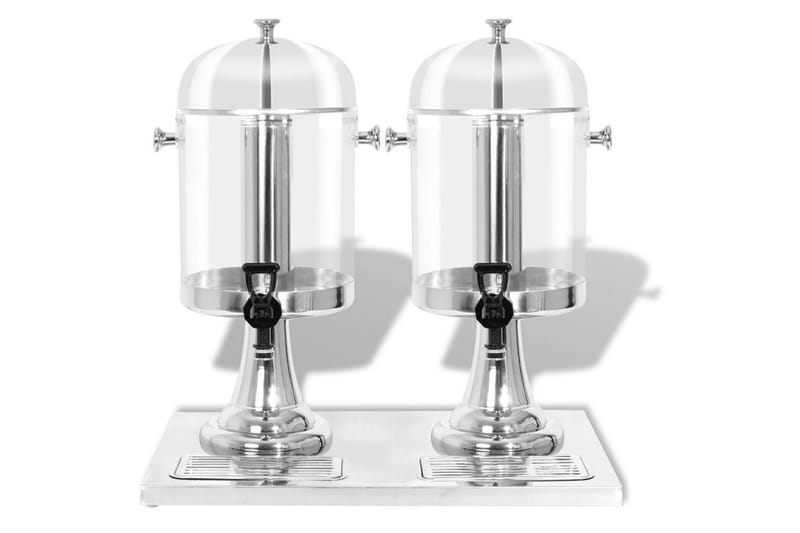 Dobbel juicedispenser rustfritt stål 2 x 8 L - Husholdning - Matlaging & Baking - Kjøkkenutstyr - Øvrige kjøkkeredskap