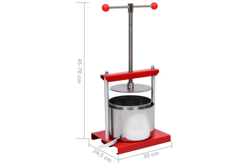 Frukt- og vinpresse rustfritt stål 6 L - Husholdning - Matlaging & Baking - Kjøkkenutstyr