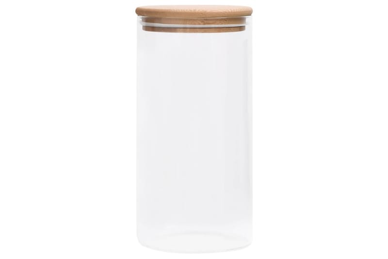Glasskrukker med bambuslokk 4 stk 1200 ml - Gjennomsiktig - Oppbevaringskrukke - Oppbevaring til småting - Bokser & syltetøyglass