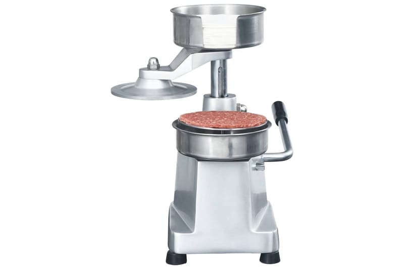 Hamburgerpresse med 500 stk mellomleggspapir aluminium 10 cm - Silver - Husholdning - Matlaging & Baking - Kjøkkenutstyr