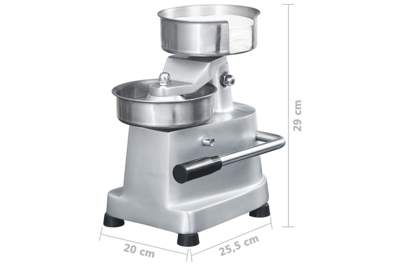 Hamburgerpresse med 500 stk mellomleggspapir aluminium 10 cm - Silver - Husholdning - Matlaging & Baking - Kjøkkenutstyr
