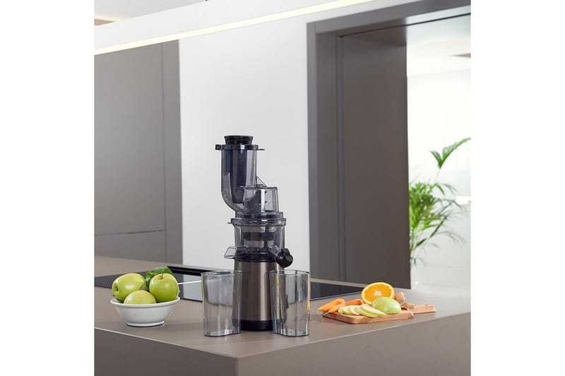Juicepresse Black+Decker Slow Juicer BXJE200E Børstet Rustfritt Stål - Grå - Husholdning - Matlaging & Baking - Kjøkkenutstyr
