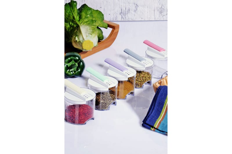 Krydderboks 5-pk - Hvit - Husholdning - Matlaging & Baking - Kjøkkenutstyr - Salt- og pepperkverner