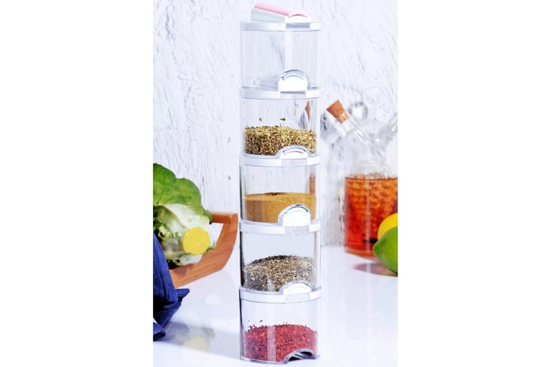 Krydderboks 5-pk - Hvit - Husholdning - Matlaging & Baking - Kjøkkenutstyr - Salt- og pepperkverner